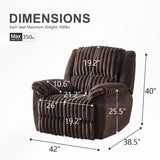 Oversized Power Recliner Chair, Extra Large Recliner Chairs for Adults, Faux Fur Electric Recliner for Living Room, Includes USB Port,Lumbar Support, 26" Seat Width,Brown TODRANI