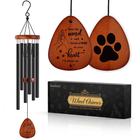 SteadStyle Pet Memorial Gifts for Dogs, Dog Memorial, Pet Memorial Wind Chime, Loss of a Dog Sympathy Gift, in Memory of Dogs Cats Gifts,Remembrance Bereavement Gift 25.5 in SteadStyle