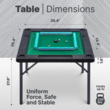 Queensell Folding Game Table with Double Sided Mat, Foldable Board Game Table for Mahjong, Domino, Poker, Puzzle, Card - 35 x 35 x 27 Inches with Storage Bag Queensell