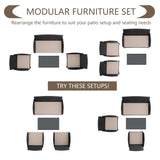 RTDTD 4 Pieces Patio Furniture Set Outdoor Conversation Set Rattan Furniture Set Wicker Chairs and Sofa with Glass Table for Porch Pool Backyard Lawn Garden Sand RTDTD