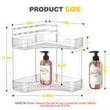 Asayuee 2-Tier Corner Bathroom Counter Organizer with Top Toothbrush Holders,Large Makeup Organizer Countertop with Brush Holder,Skincare Organizers Corner,Exquisite Vanity Organizer(Clear, 2 Tier) Asayuee