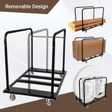 Eastrexon Folding Table Cart, Heavy Duty Table Dolly w/ 5" PU Swivel Wheels, Drywall Dolly Cart w/ 1800 LBS & 10 Table Capacity for Party Events, Hotel, Factory, Warehouse, (45.6" L x 29" W x 39" H) Eastrexon