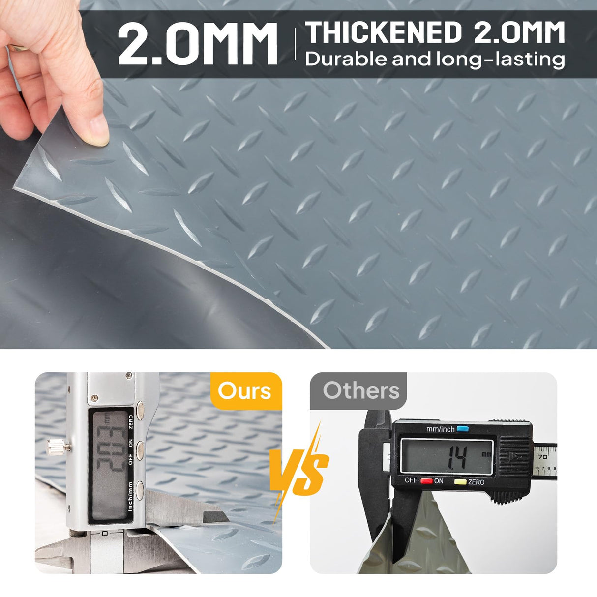 TUFFIOM 7.5 x 20 FT Garage Floor Mat, Thickened Diamond Plate PVC Garage Flooring Roll for Under Car Parking Protect, Floor Mats for Garage, RV Trailer Flooring, Water/Stain Resistant TUFFIOM