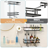 IIQ Over The Toilet Storage,2-Tier Bathroom Organizer Over Toilet with Removable Basket Paper Holder, Above Toilet Storage with Non-Trace Adhesive, No Drilling Toilet Organizer IIQ