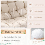 BLUEXYARD 2 Person Hanging Egg Chair with Stand, Extra Large 700 Lbs Wicker Patio Hammock Loveseat Swing, Oversized Cushioned Double Swing Chair for Indoor Outdoor Garden Balcony Backyard, Beige BULEXYARD