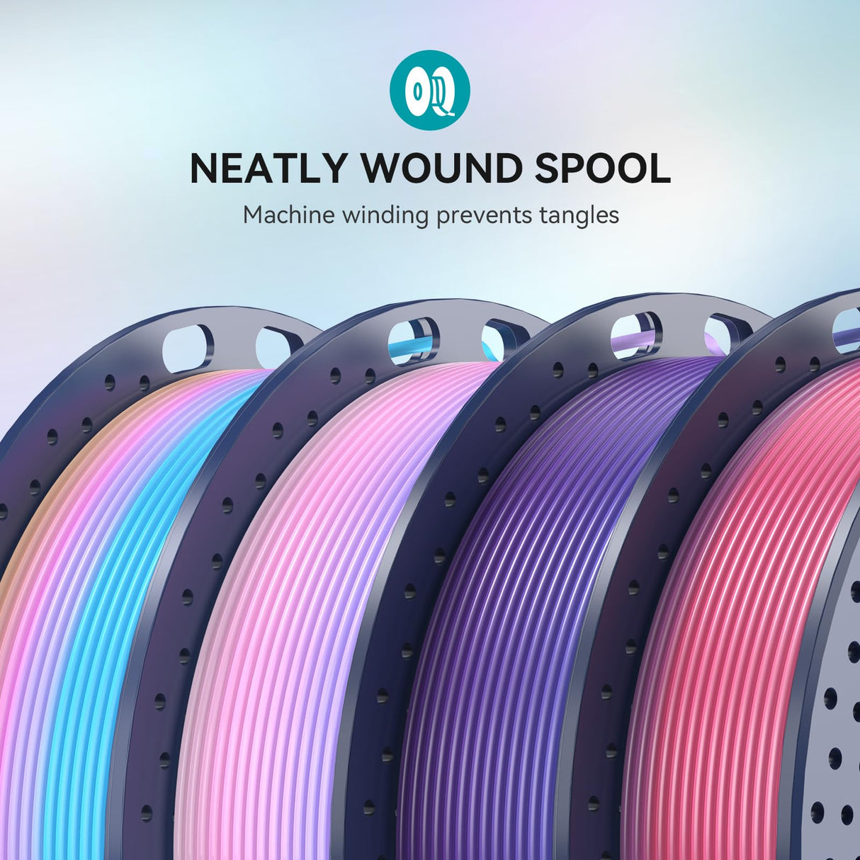 250g Rainbow PLA Filament 1.75mm Bundle, SUNLU 3D Printer Filament Neatly Wound, Fast Color Change Each 8 Meters, 250g Spool, 4 Rolls, Rainbow 01-04 YOOPAI