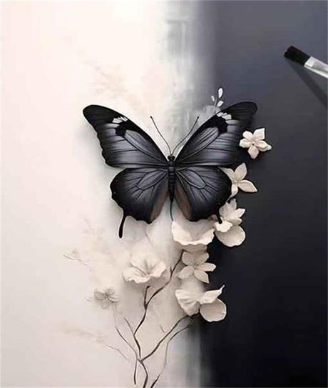 Hestarcul Butterfly Paint by Numbers Kits for Adults,Flowers Paint by Numbers Kits on Canvas,Color by Number Easy DIY Acrylic Painting for Beginner，Home Wall Decoration and Gifts Hestarcul