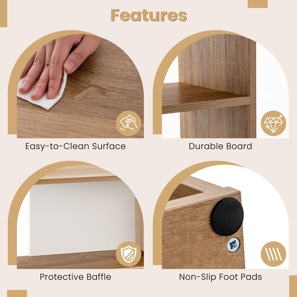 Giantex 6-Cube Customisable Wooden Bookcase with Anti-Tipping Kits, Modern 3-Tier Storage Organizer for Kids Rooms Giantex