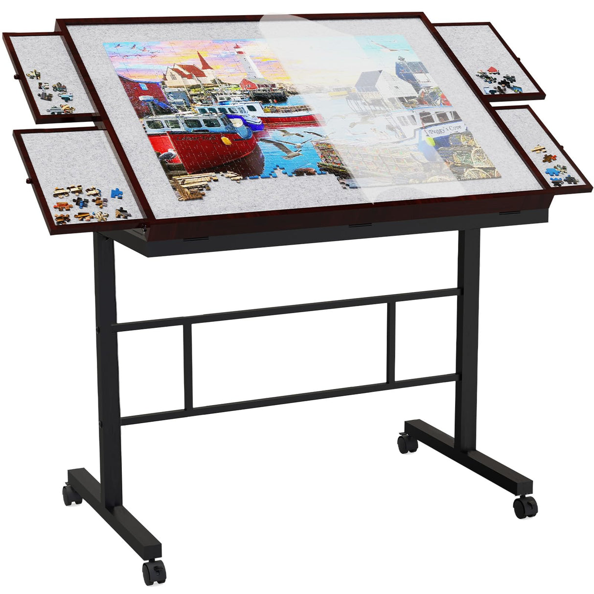 Jigsaw Puzzle Table 1500pcs, Adjustable Five Up Angles Puzzle Table with Drawers,Puzzle Board with Drawers,Puzzle Tables for Adults RAGOZONERY