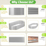 FRIZIONE 2pcs Tall 6x3ft Galvanized Raised Garden Bed Outdoor,Steel Garden Bed for Vegetables,Above Ground Garden Box for Flower,Metal Raised Beds for Gardening FRIZIONE