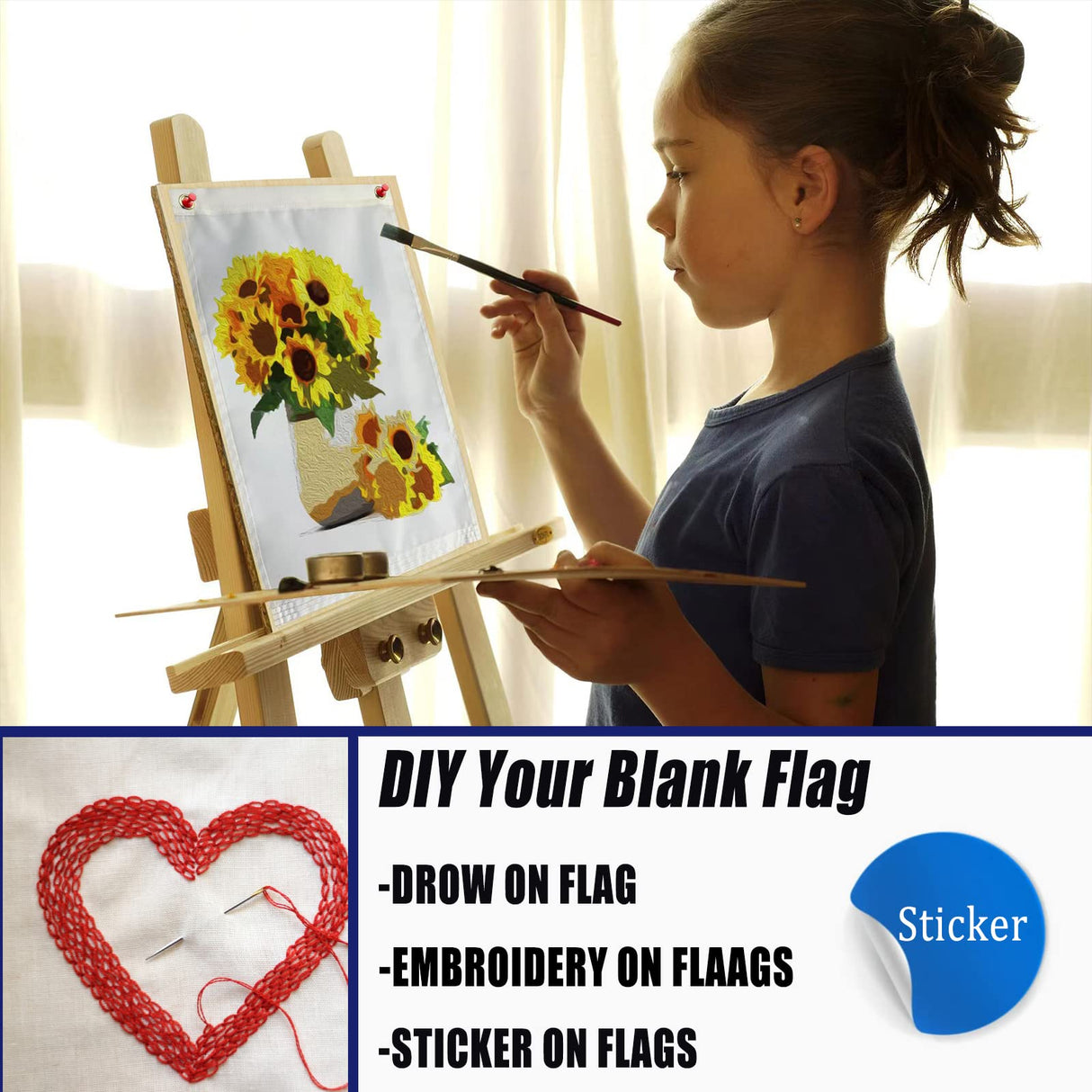 AZCOVER White Flag 12x18, Blank Flag Small, Heavy Duty Polyester DIY White Flag with 2 Brass Grommets, 12"x18" Custom White Blank Flag Small for Boat, Patio, Garden, Yard Decoration A-ZCOVER