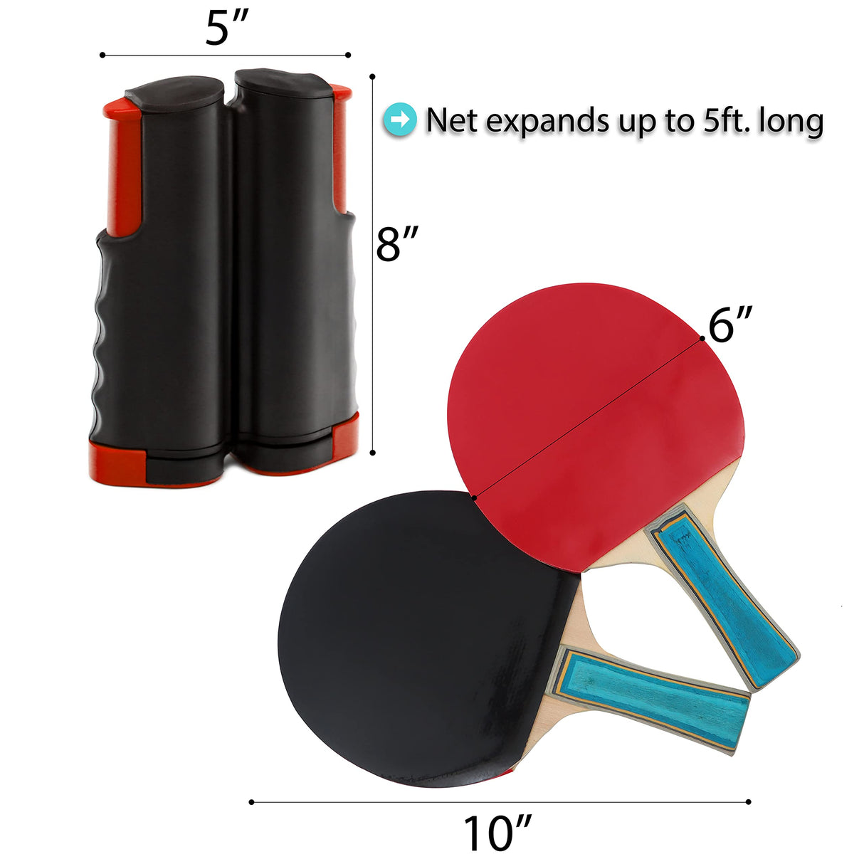 Trademark Innovations Portable & Lightweight Ping Pong Game Set (Red) Trademark Innovations
