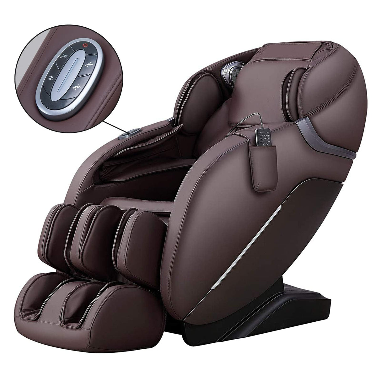 iRest SL Track Massage Chair Recliner, Full Body Massage Chair, Zero Gravity, Bluetooth Speaker, Airbags, Heating, Extendable Footrest and Foot Massage (Brown) iRest
