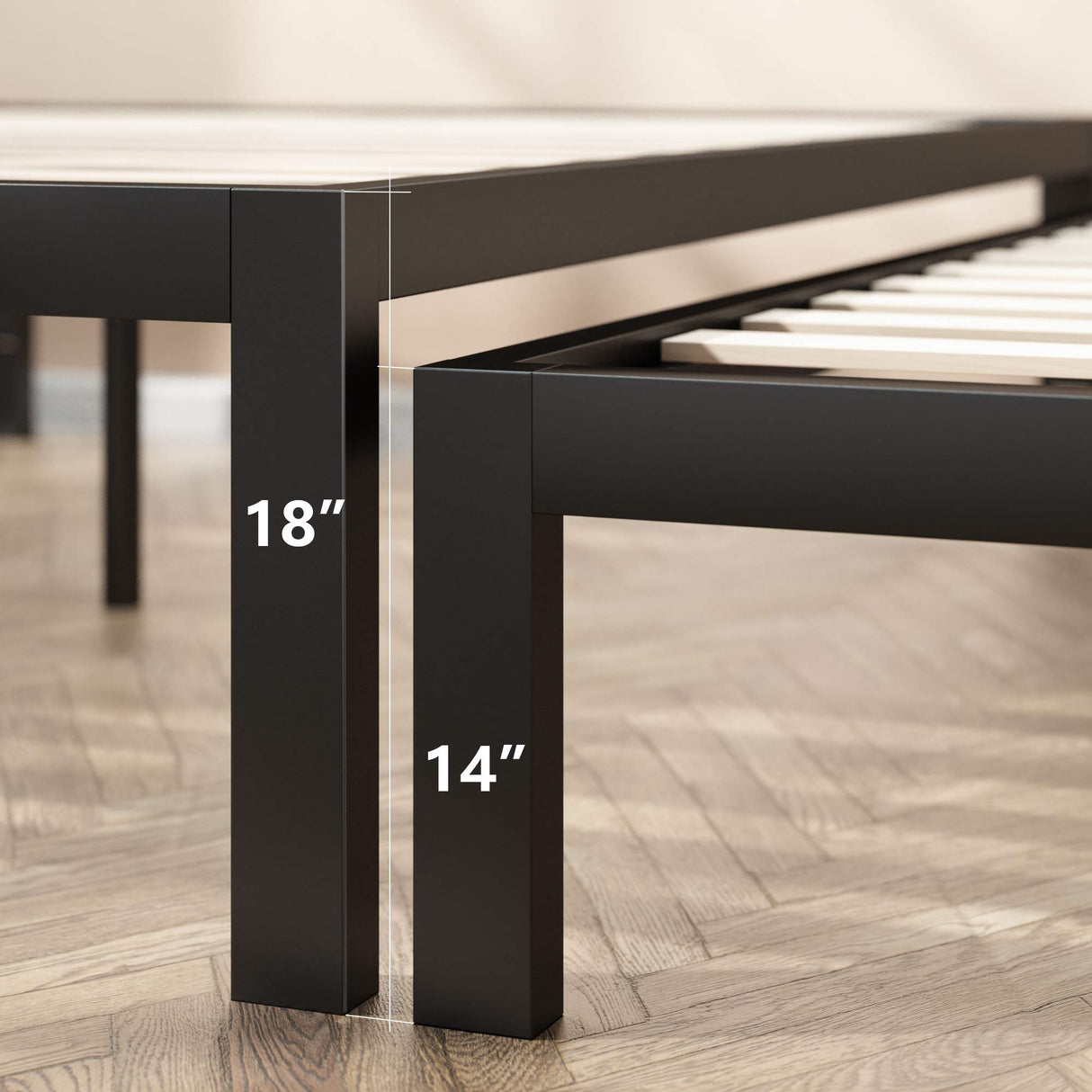 ZINUS Lorrick Metal Platform Bed Frame / Mattress Foundation / Easy, Bolt Free Assembly, King Zinus