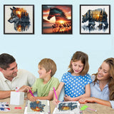 3 Pack Forest Bear Diamond Art Kits for Adults, Desert Horse DIY Diamond Painting Kits for Adults Beginners, Forest Wolves 5D Full Drill Diamond Dots 12 x12 inch Kaixine