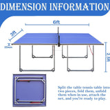 Athfiner Full-Size Portable Ping Pong Table 4.5FT/6FT Foldable Compact for Space Saver,Table Tennis Table Kids Children Boys Girls Teenager Adults,Multi-Use Free Standing Game Table,Assembly Free Athfiner