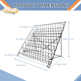 NEESEEYEE 6 Tier Wire Magazine Rack - Comic Book Rack Wide Wire Tabletop Display Rack for Exhibitions Office Table Top Book Brochure Literature Comic Greeting Card Shelf Holder Stand NEESEEYEE