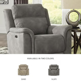 Signature Design by Ashley Next-Gen DuraPella Power Recliner with Adjustable Headrest, Gray Signature Design by Ashley