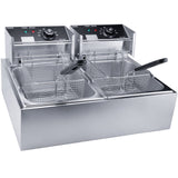 Commercial Deep Fryer with Basket, 3400W 12.7QT/12L, Detachable Large Capacity Stainless Steel Countertop Electric Oil Fryer with Temperature Control for Restaurant or Home Use KHTD