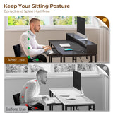 Rolanstar Computer Desk with LED Lights & Power Outlets, 54” Gaming Desk with Storage Shelves, Home Office Desk with Keyboard Tray & Monitor Stand, with Hooks, Carbon Fiber Surface Black Rolanstar