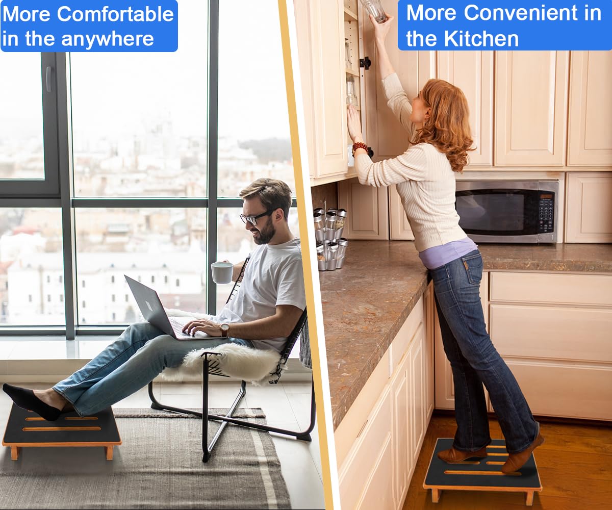 RayLove One Step Stool for Adults Seniors with Non-Slip Rubber Stepping Feet, Heavy Duty Platform Step Stools, 450 LB Portable Bed Steps for High Beds for Bathroom, Bedroom, Kitchen & Bedside Support RayLove