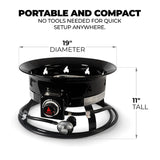 Outland Living Portable Propane Fire Pit, 19-inch, 58,000 BTU Smokeless Gas Firebowl | Perfect for Camping, Patio, Backyard, Tailgating, Deck, RV| Black 823 Standard Outland Living