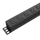 BTU 6 Outlet Power Strip, Metal Mountable Power Strip Surge Protector, Heavy Duty Wall Mount Power Outlet for Commercial, Industrial, Workshop, 6FT Power Cord, 15A/125V 1875W (Black 6FT) BTU
