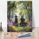 TUMOVO Paint by Number for Adults Two Witch in A Forest Paint Number Kits DIY Acrylic Painting for Adults Witch Paint by Numbers Adults' Paint-by-Numbers Kits Arts Craft for Wall Decor, 16x20 Inch TUMOVO