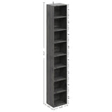 IRONCK Tall Narrow Bookshelf 8 Tiers, Compact Corner Bookcase, Easy to Match for Living Room, Office, Study, Bedroom IRONCK