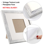 TOFOREVO 8x8 Square Picture Frames Set of 6 Distressed White Wood Grain Photo Frame for Gallery Wall Mounting or Tabletop Display TOFOREVO