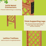 HAPPYGRILL 7.7 FT Wooden Garden Arbor, Outdoor Wood Garden Trellis for Climbing Plants, Wedding Arch Pergola for Ceremonies Parties, Solid Wood Backdrop Stand, Greenhouse Patio Lawn Decoration HAPPYGRILL