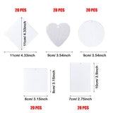 Allazone 160 PCS Sublimation Air Freshener Sheet Set 100 PCS 5 Shape Car Scented Hanging Sheets Felt Air Freshener with Rope, Tassel, Wave Bead Chain for Car Home Use and Decor Allazone