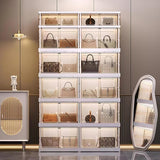 liowdce 6-Tier Curio Cabinet with Door, 67" High Display Cabinet, Foldable Curio Display Cabinet&Display Case for Collectibles, Toys, Books, for Playroom, Bedroom, Study Room liowdce