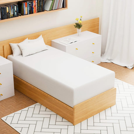 NChanmar 14 Inch Twin Gel Memory Foam Mattress Pressure Relieving, Cooling Gel Foam, CertiPUR-US Certified, Bed-in-a-Box, White NChanmar