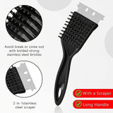 Grill Brush, 2 Pcs 8.3 Inch x 2.8 Inch Stainless Steel with Plastic Handle for Barbecue Net Cleaning (2) YIKANGHENG