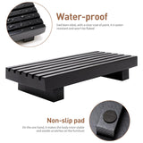 Small Bathroom Counter Organizer Tray Decorative Wood Display Pedestal Stand Kitchen Counter Soap Tray Wooden Risers for Bathroom Sink Accessories Vanity Black Bathroom Decor Dish Soap Holder Renawe