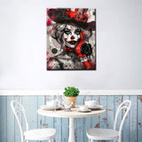 Tucocoo Paint by Numbers Kit Clown Girl, Gothic Style Adults Paint by Number for Beginner, Graffiti DIY Easy Painting by Numbers for Gift Home Decor Without Frame 16’’W x 20’’H Tucocoo