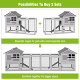 GUTINNEEN Rabbit Hutch Chicken Coop Expandable Indoor Bunny Cage Outdoor Guinea Pig Cage with Run 51.6" L GUTINNEEN