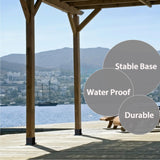 4x4 Stainless Steel Deck Post Base 4pcs | Internal 3.5"X3.5"| 13ga Thick Matte Black Powder Coating Post Anchor , 4x4 Post Bracket for Wood Posts, Fence, Deck Railing, Handrail Railing Support GHLTXKJ