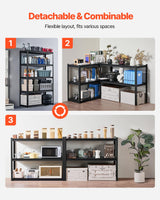 VEVOR Storage Shelves, 3000 lbs, 5 Tier Garage Storage Shelving, 18" D x 48" W x 78" H Adjustable Metal Shelves for Garage Shelves Utility Rack Shelf, Ideal for Kitchen, Warehouse, Basement, Black VEVOR