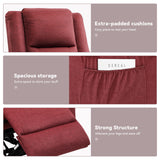COMHOMA Power Up Lift Chairs Recliners for Elderly, Electric Recliner Chair with Massage and Heat,2 Side Pockets, Fabric (Red) COMHOMA