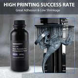 Aceaddity Water Washable Pro Resin - Low Shrinkage 3D Printer Resin, 405nm UV-Curing Water-Washable Photopolymer Printing Resin, High Precision & Easy to Clean (Clear Red, 1kg) Aceaddity