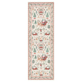 Lahome Christmas Runner Rug 2x6 Beige Runners for Hallways,Kitchen Rugs Non Slip Washable Entryway Carpet Runner,Soft Christmas Tree Santa Claus Runners for Bathroom Holiday Decor(2'x6',Beige) Lahome