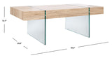 SAFAVIEH Home Collection – Jacob Natural Rectangular Floating Coffee Table with Glass Legs, Modern Architectural Design (COF7001C) SAFAVIEH