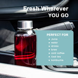 Luxfuel Clear Glass Bottles with Lids 18 oz, Reusable Glass Water Bottles with Stainless Steel Cap for Juicing,Refrigerator,100% Leak Proof, BPA Free, Glass Juice Bottles Set of 6 Luxfuel