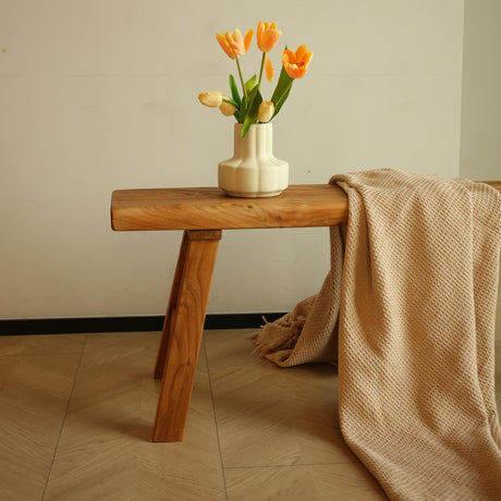 ZPrestiCraftbl 47.2in Wood Bench Indoor – Rustic Farmhouse Entryway Bench, Skinny Bench Design, Made of Extra-Thick Solid Wood, Perfect for Dining Room, Hallway, or End of Bed ZPrestiCraftbl