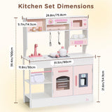 SainSmart Jr. Wooden Play Kitchen for Kids - Interactive Toy Kitchen Set with Storage & Features, Ideal Gift for Ages 3+ SainSmart Jr.