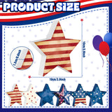 Beeveer 6 Pcs 4th of July Wooden Stars Signs Star Tiered Tray Decor Red Blue White Wood Star Shape Table Blocks for Party Home Office Table Shelf Decor for Independence Day(Patriotic Style) Beeveer