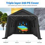 ADVANCE OUTDOOR 13x20 ft Garage Tent Carports with 2 Roll up Doors & Vents Outdoor Portable Storage Shelter for Vehicle Truck Boat Anti-UV Snow Resistant Waterproof, Gray ADVANCE OUTDOOR