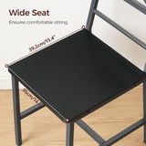 MAHANCRIS Dining Chair Set of 2, Rustic Wooden Kitchen Chairs with Backrest, Farmhouse Dining Chairs for Kitchen, Industrial Style Chair with Metal Frame, Easy Assembly, Black TBHB1001 MAHANCRIS